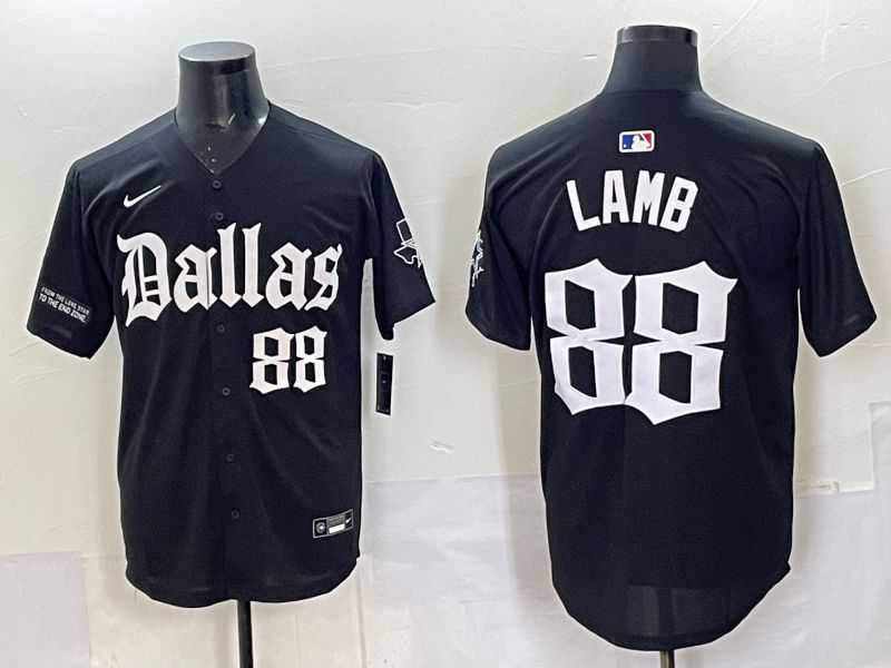 Men 2025 Nike Dallas Cowboys 88 Lamb Black 5th generation Joint Name Limited NFL Jersey 010